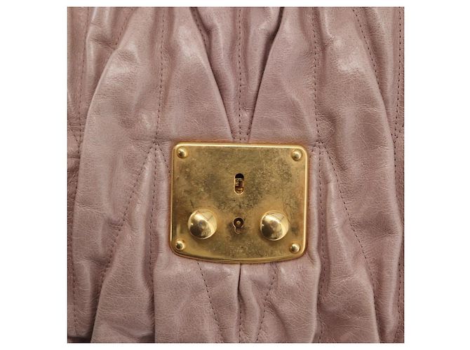 Borsa a mano Miu Miu Matelassé in pelle 2way Rosa Oro Auth 167651A D'oro - vista 26