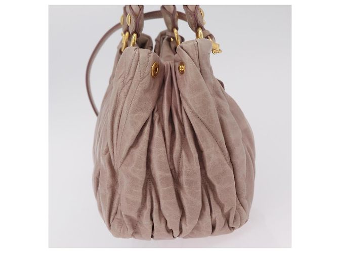 Borsa a mano Miu Miu Matelassé in pelle 2way Rosa Oro Auth 167651A D'oro - vista 4