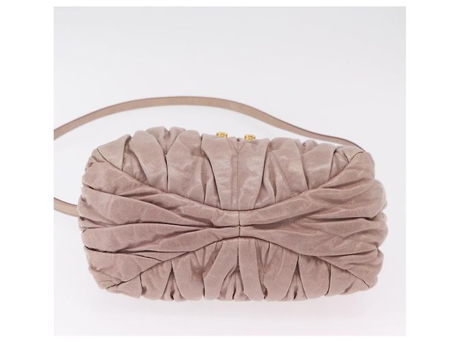 Borsa a mano Miu Miu Matelassé in pelle 2way Rosa Oro Auth 167651A D'oro - vista 5