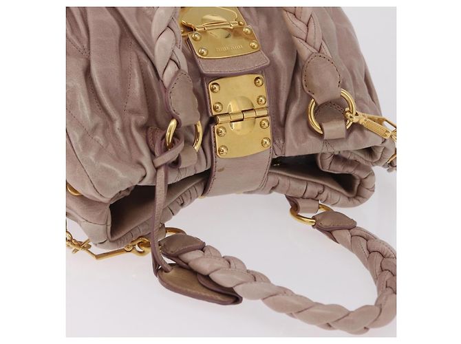 Borsa a mano Miu Miu Matelassé in pelle 2way Rosa Oro Auth 167651A D'oro - vista 6