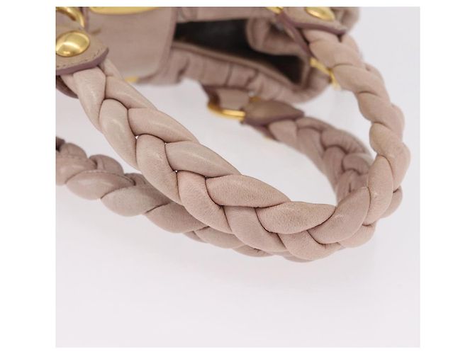 Borsa a mano Miu Miu Matelassé in pelle 2way Rosa Oro Auth 167651A D'oro - vista 8