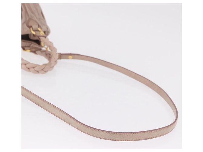 Borsa a mano Miu Miu Matelassé in pelle 2way Rosa Oro Auth 167651A D'oro - vista 9