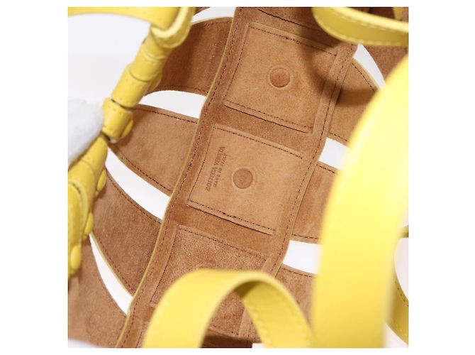 Bottega Veneta Borsa The Shell in pelle 2way Gialla Auth 206926V Giallo - vista 11