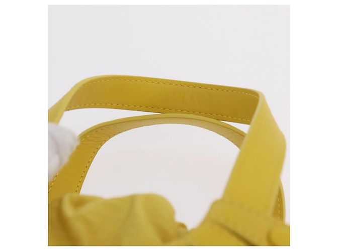 Bottega Veneta Borsa The Shell in pelle 2way Gialla Auth 206926V Giallo - vista 14