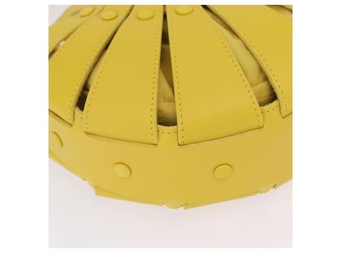 Bottega Veneta Borsa The Shell in pelle 2way Gialla Auth 206926V Giallo - vista 17