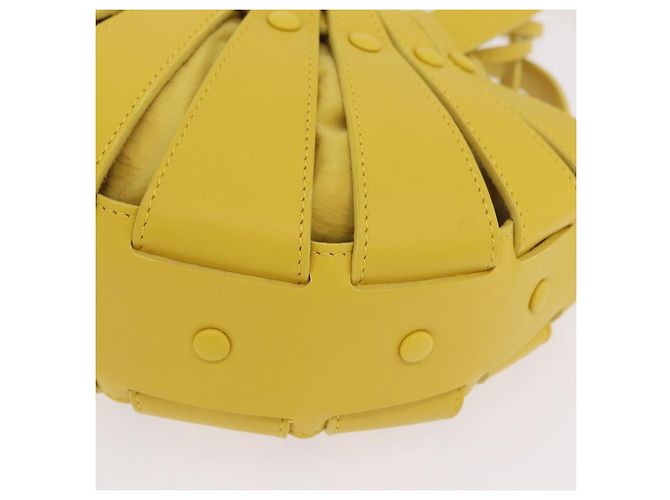 Bottega Veneta Borsa The Shell in pelle 2way Gialla Auth 206926V Giallo - vista 20
