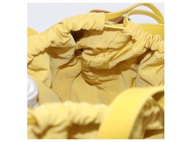 Bottega Veneta Borsa The Shell in pelle 2way Gialla Auth 206926V Giallo - vista 22