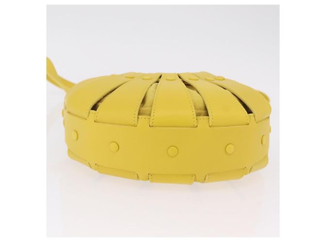 Bottega Veneta Borsa The Shell in pelle 2way Gialla Auth 206926V Giallo - vista 5