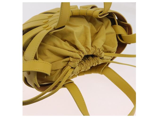 Bottega Veneta Borsa The Shell in pelle 2way Gialla Auth 206926V Giallo - vista 6