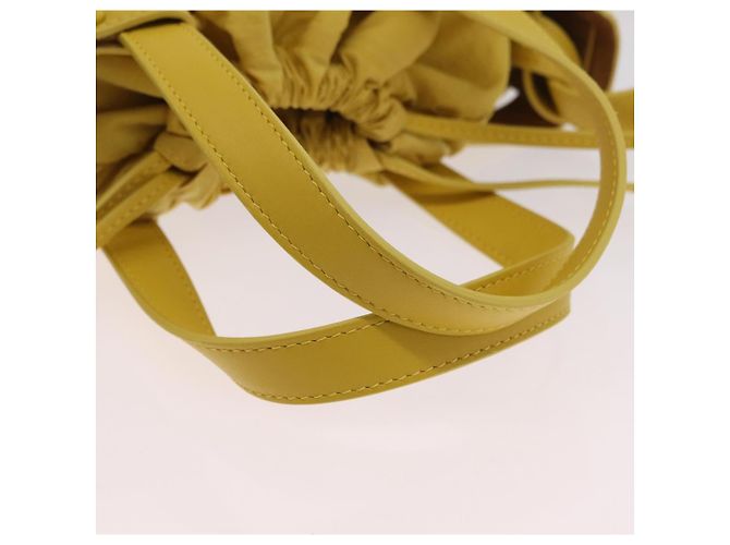 Bottega Veneta Borsa The Shell in pelle 2way Gialla Auth 206926V Giallo - vista 7