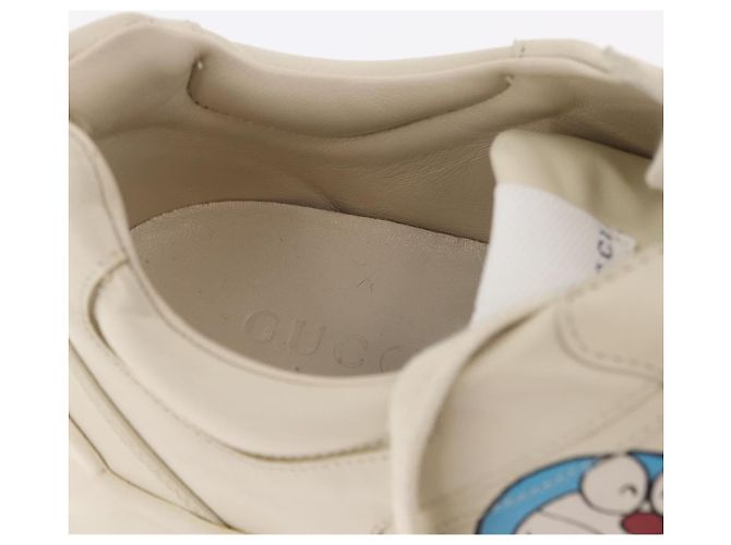 GUCCI GUCCI x Doraemon Low Cut Sneakers Leather 9 White 655025 Auth ar14309M Bianco - vista 18