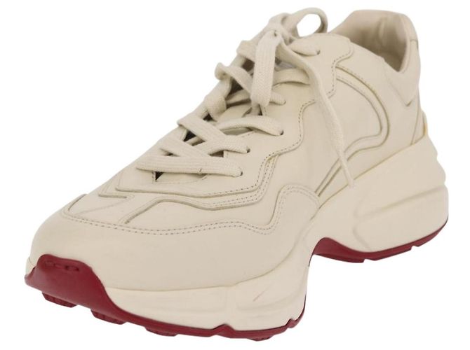 GUCCI GUCCI x Doraemon Low Cut Sneakers Leather 9 White 655025 Auth ar14309M Bianco - vista 2