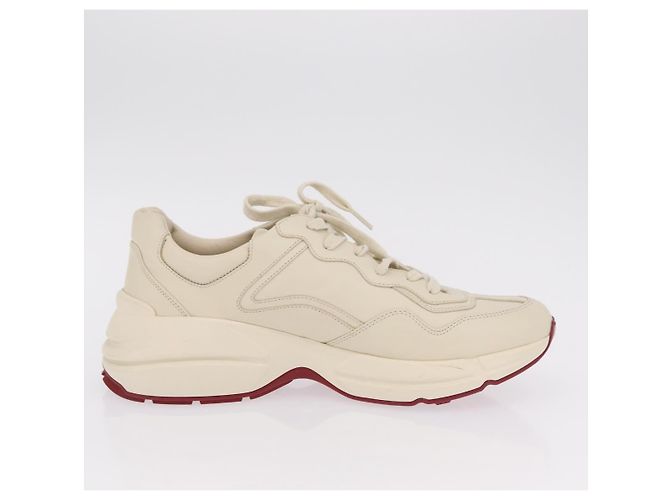 GUCCI GUCCI x Doraemon Low Cut Sneakers Leather 9 White 655025 Auth ar14309M Bianco - vista 24
