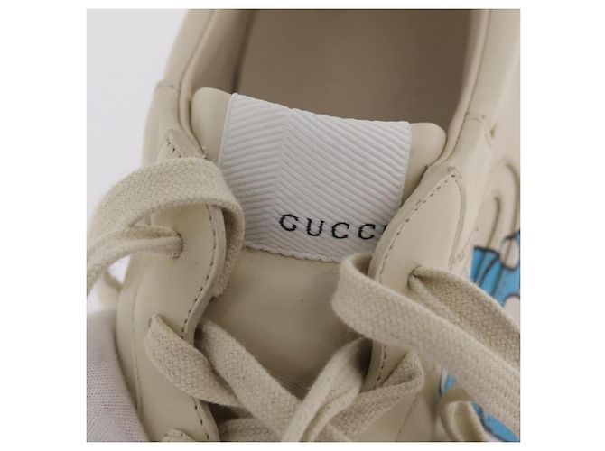 GUCCI GUCCI x Doraemon Low Cut Sneakers Leather 9 White 655025 Auth ar14309M Bianco - vista 35