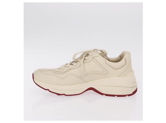 GUCCI GUCCI x Doraemon Low Cut Sneakers Leather 9 White 655025 Auth ar14309M Bianco - vista 5