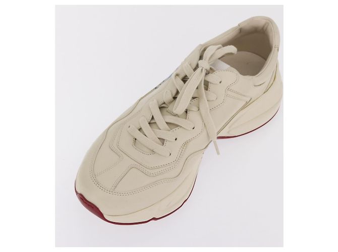 GUCCI GUCCI x Doraemon Low Cut Sneakers Leather 9 White 655025 Auth ar14309M Bianco - vista 6