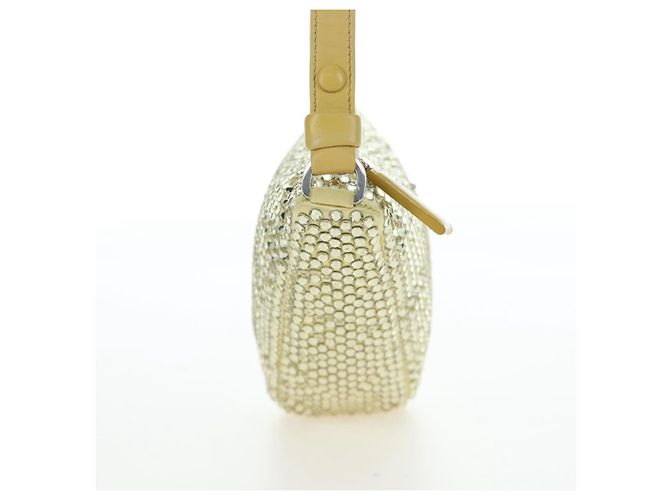 PRADA Schultertasche Satin Strass Gold Auth BA16050M Golden - Ansicht 5