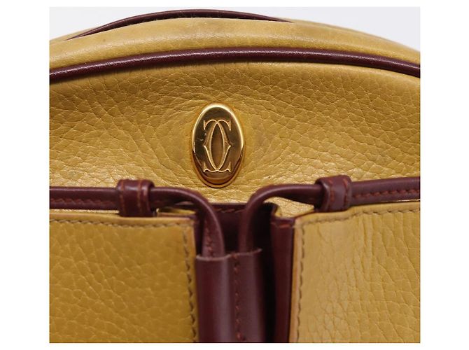 Borsa a tracolla Cartier Must Line Trinity in pelle beige e oro autentica 207443 D'oro - vista 15