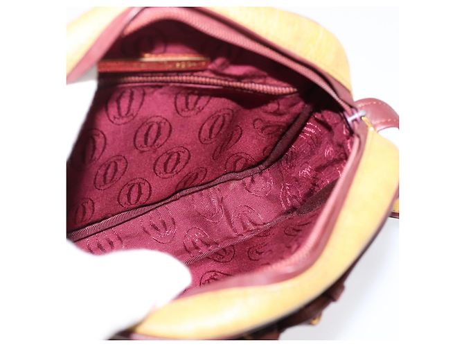 Borsa a tracolla Cartier Must Line Trinity in pelle beige e oro autentica 207443 D'oro - vista 18