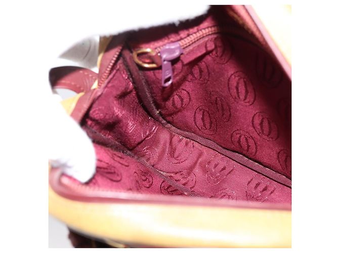 Borsa a tracolla Cartier Must Line Trinity in pelle beige e oro autentica 207443 D'oro - vista 19
