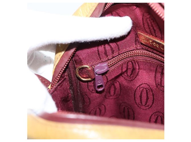 Borsa a tracolla Cartier Must Line Trinity in pelle beige e oro autentica 207443 D'oro - vista 20