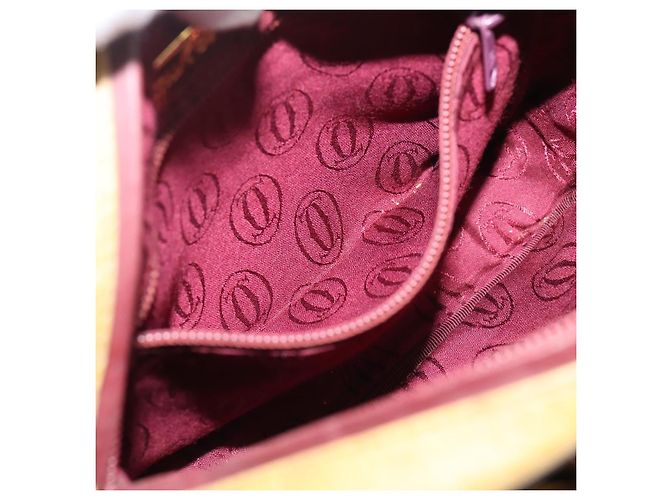 Borsa a tracolla Cartier Must Line Trinity in pelle beige e oro autentica 207443 D'oro - vista 21