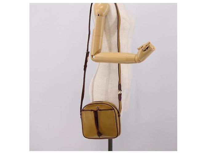 Borsa a tracolla Cartier Must Line Trinity in pelle beige e oro autentica 207443 D'oro - vista 23