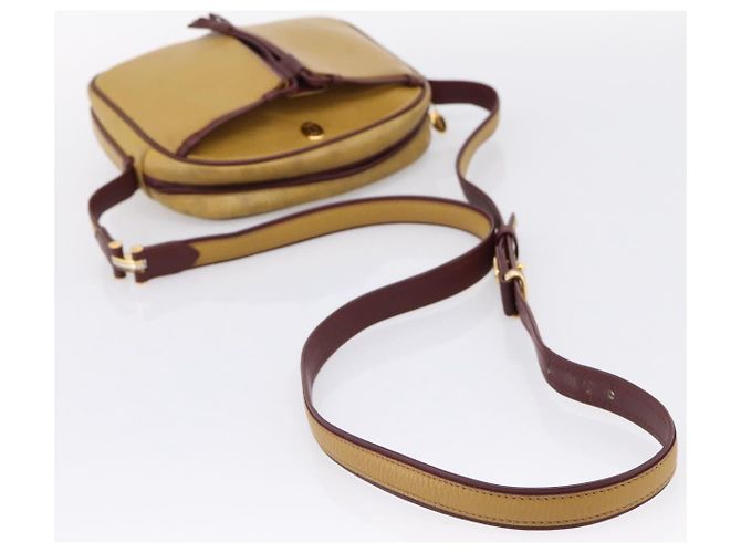 Borsa a tracolla Cartier Must Line Trinity in pelle beige e oro autentica 207443 D'oro - vista 7