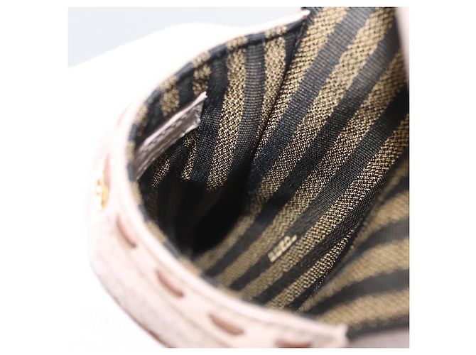 FENDI Pochette Smartphone Pelliccia Beige Tono Oro 7AS047 Auth BA16127V - vista 18