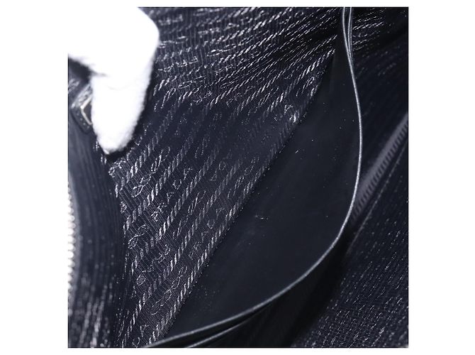 Saffiano Borsa a pochette PRADA in pelle Safiano Nero Argento Auth 206786M - vista 21