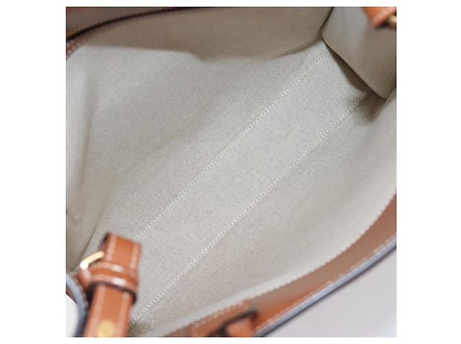Céline CELINE Small Vertical Cabas Handtasche Canvas 2way Ivory Gold Auth 206883M Golden Roh - Ansicht 17