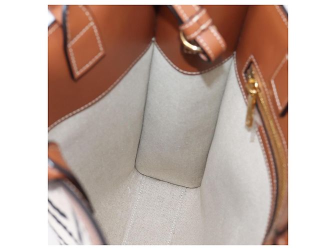 Céline CELINE Small Vertical Cabas Handtasche Canvas 2way Ivory Gold Auth 206883M Golden Roh - Ansicht 19