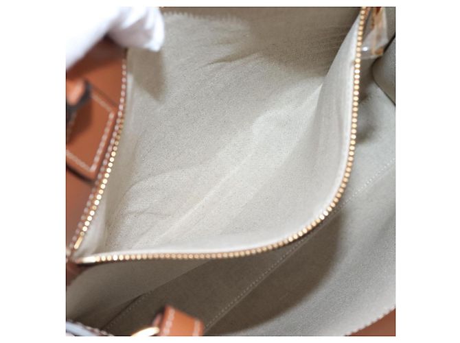 Céline CELINE Small Vertical Cabas Handtasche Canvas 2way Ivory Gold Auth 206883M Golden Roh - Ansicht 21