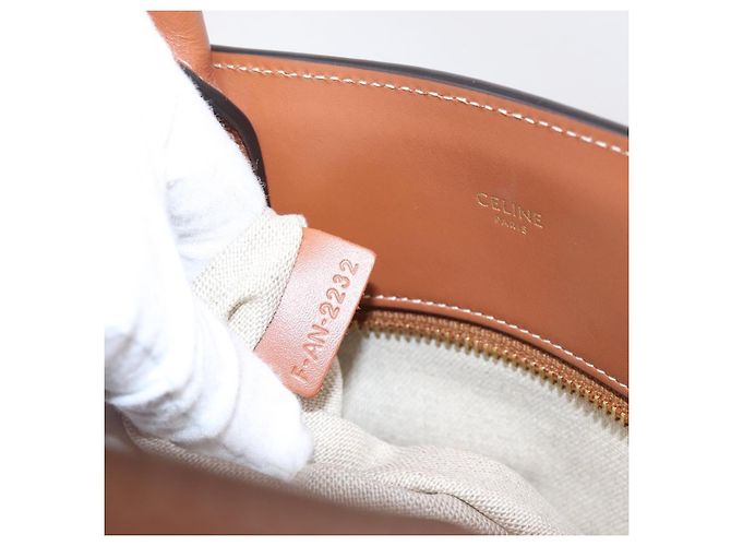 Céline CELINE Small Vertical Cabas Handtasche Canvas 2way Ivory Gold Auth 206883M Golden Roh - Ansicht 22