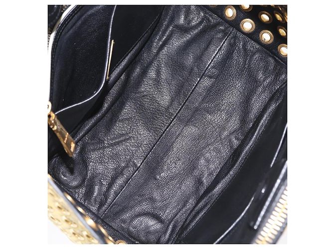 Borsa Miu Miu Biker in pelle 2way Giallo Oro Auth 207612A D'oro - vista 11