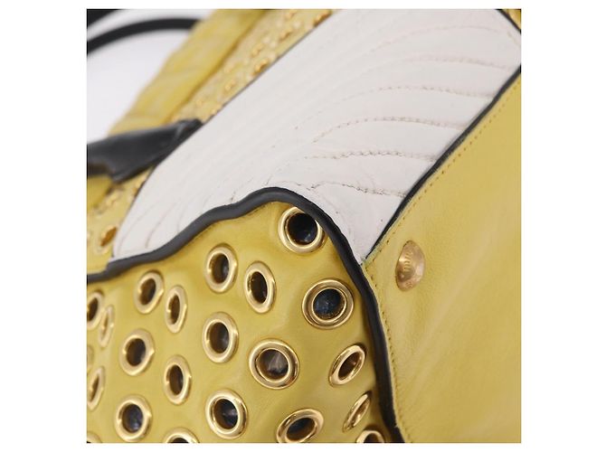 Borsa Miu Miu Biker in pelle 2way Giallo Oro Auth 207612A D'oro - vista 15