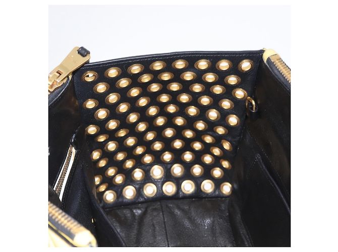 Borsa Miu Miu Biker in pelle 2way Giallo Oro Auth 207612A D'oro - vista 19