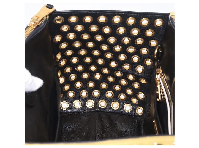 Borsa Miu Miu Biker in pelle 2way Giallo Oro Auth 207612A D'oro - vista 20
