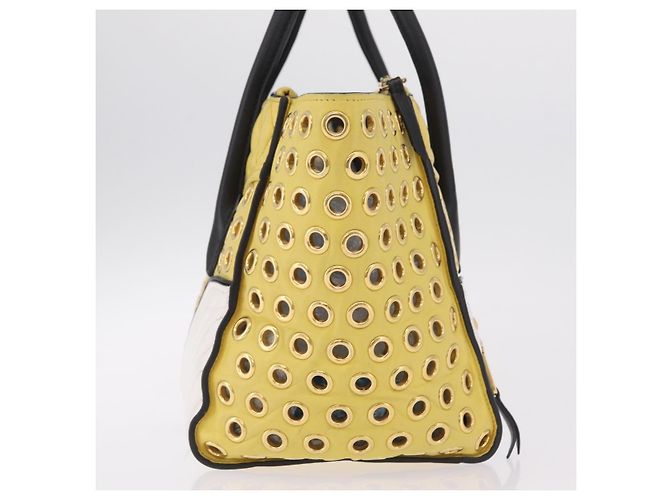 Borsa Miu Miu Biker in pelle 2way Giallo Oro Auth 207612A D'oro - vista 4