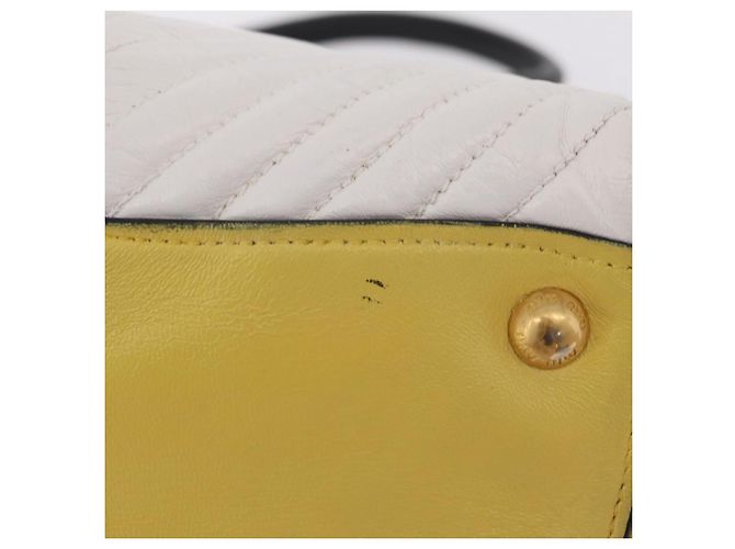 Borsa Miu Miu Biker in pelle 2way Giallo Oro Auth 207612A D'oro - vista 6