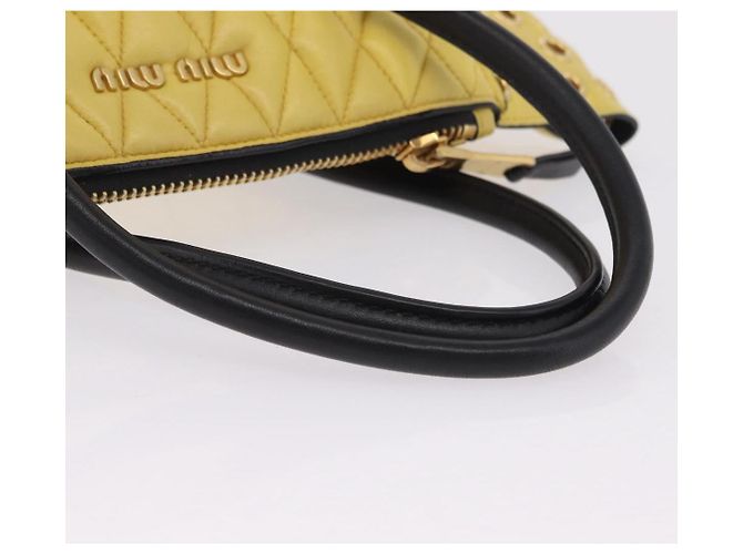Borsa Miu Miu Biker in pelle 2way Giallo Oro Auth 207612A D'oro - vista 8