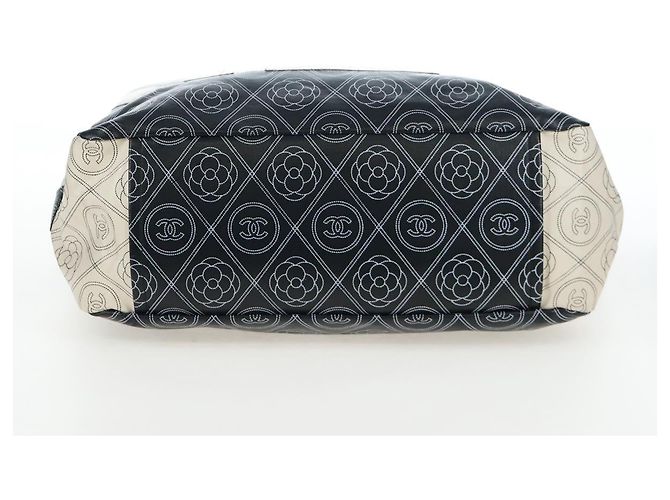 Borsa Tote a Tracolla con Catena CHANEL PVC Canvas 2way Nero Argento CC Auth LN223M - vista 16