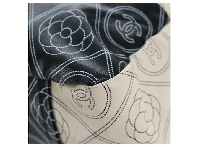 Borsa Tote a Tracolla con Catena CHANEL PVC Canvas 2way Nero Argento CC Auth LN223M - vista 20