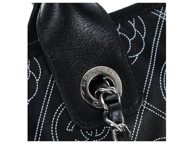 Borsa Tote a Tracolla con Catena CHANEL PVC Canvas 2way Nero Argento CC Auth LN223M - vista 21