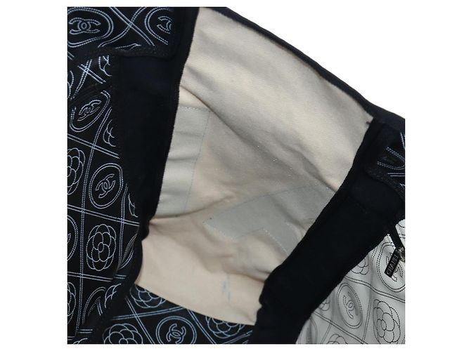 Borsa Tote a Tracolla con Catena CHANEL PVC Canvas 2way Nero Argento CC Auth LN223M - vista 25
