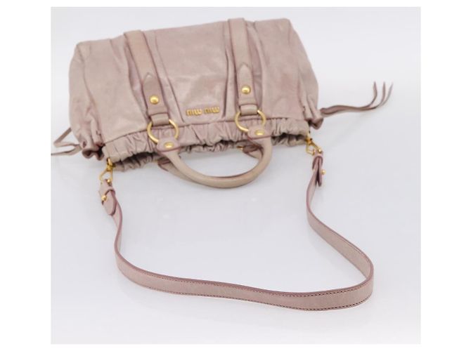 Miu Miu Handtasche Vitellolux 2way Pink Gold Auth 206863A Golden - Ansicht 10