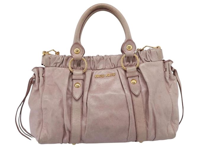 Miu Miu Handtasche Vitellolux 2way Pink Gold Auth 206863A Golden - Ansicht 13