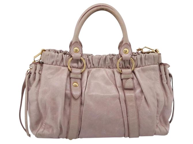 Miu Miu Handtasche Vitellolux 2way Pink Gold Auth 206863A Golden - Ansicht 2