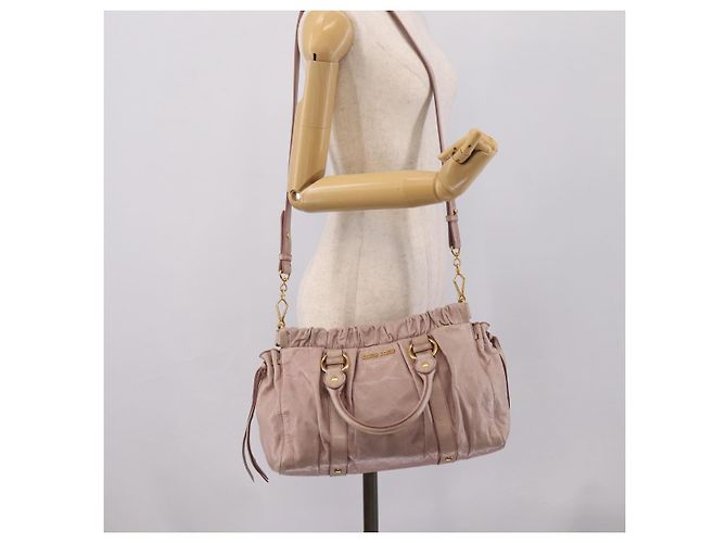 Miu Miu Handtasche Vitellolux 2way Pink Gold Auth 206863A Golden - Ansicht 25