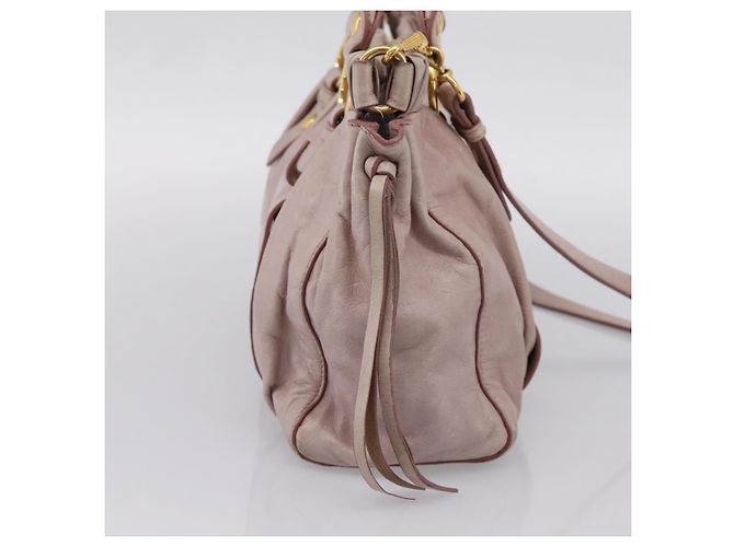 Miu Miu Handtasche Vitellolux 2way Pink Gold Auth 206863A Golden - Ansicht 3